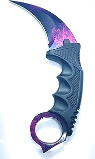 RJ TACTICAL PURPLE FLAMES DESIGN KARAMBIT