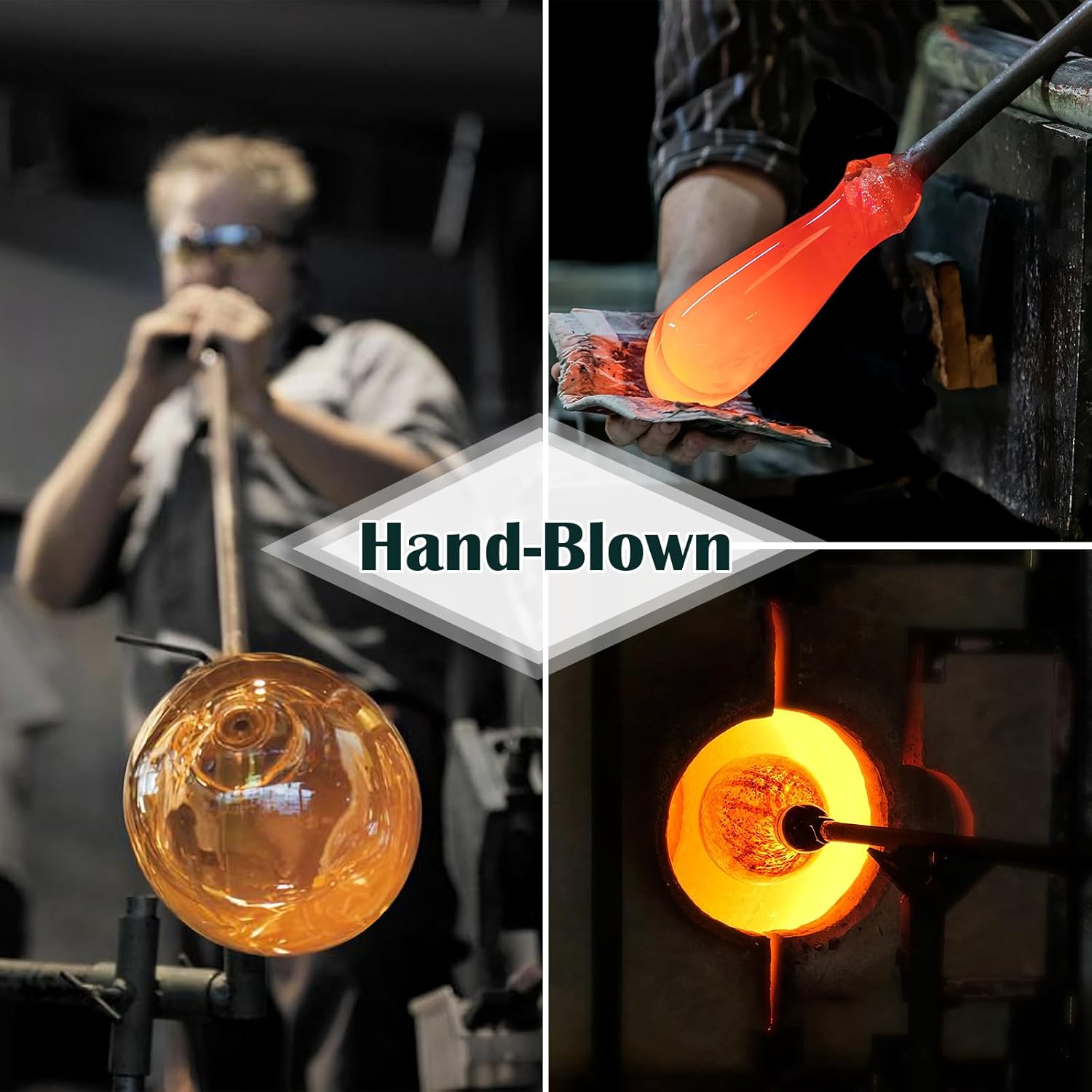 Green Wine Glasses Set of 6-15oz Hand-Blown Green Wine Glass Set for Bar Party Wine Glasses New Year Gifts - Image 3