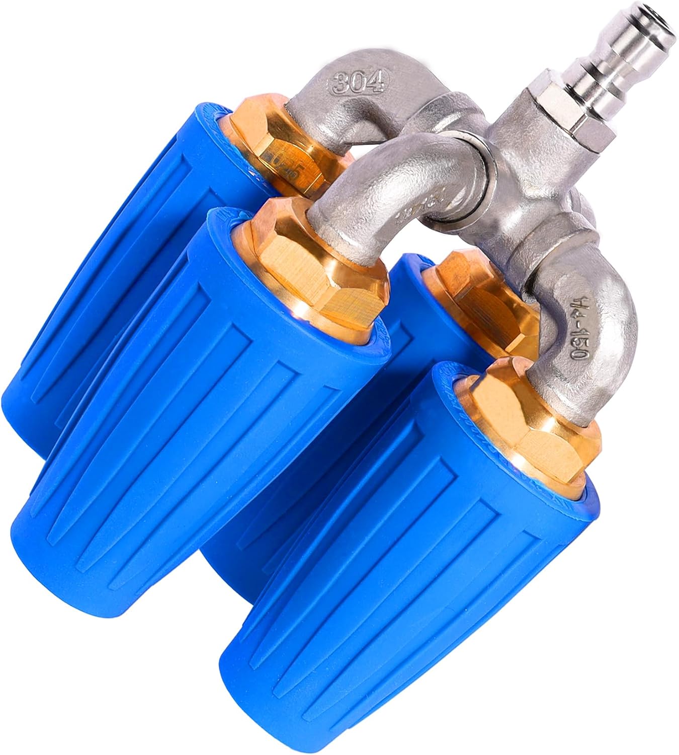 4 in 1 Turbo Nozzle Pressure Washer 4000 PSI, 360° Rotating Tip Turbo Nozzle with 1/4" Quick Connector, 2.5 Orifice (Quadruple Nozzle)