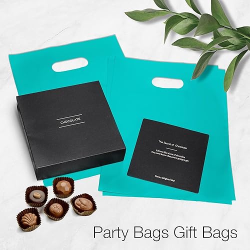 Miniatura 121 de 100 bolsas de mercancía azul pastel para pequeñas empresas, de 1.5 mil, 9 x 12 pulgadas, extragruesas y brillantes, de plástico con asas