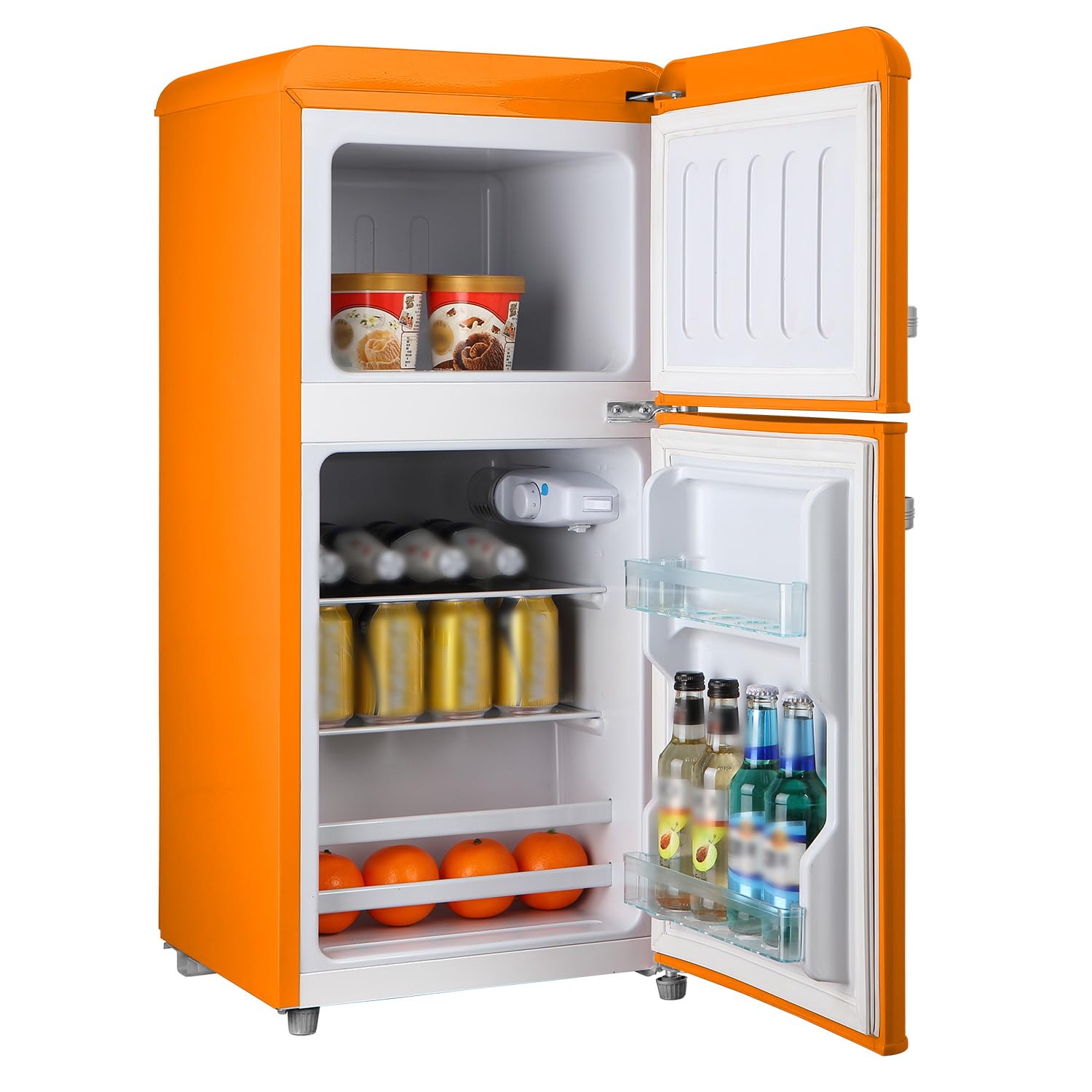 PYRAMIDEA Frigo Rétro 100 litres bruts Couleur Orange MAMBO105O
