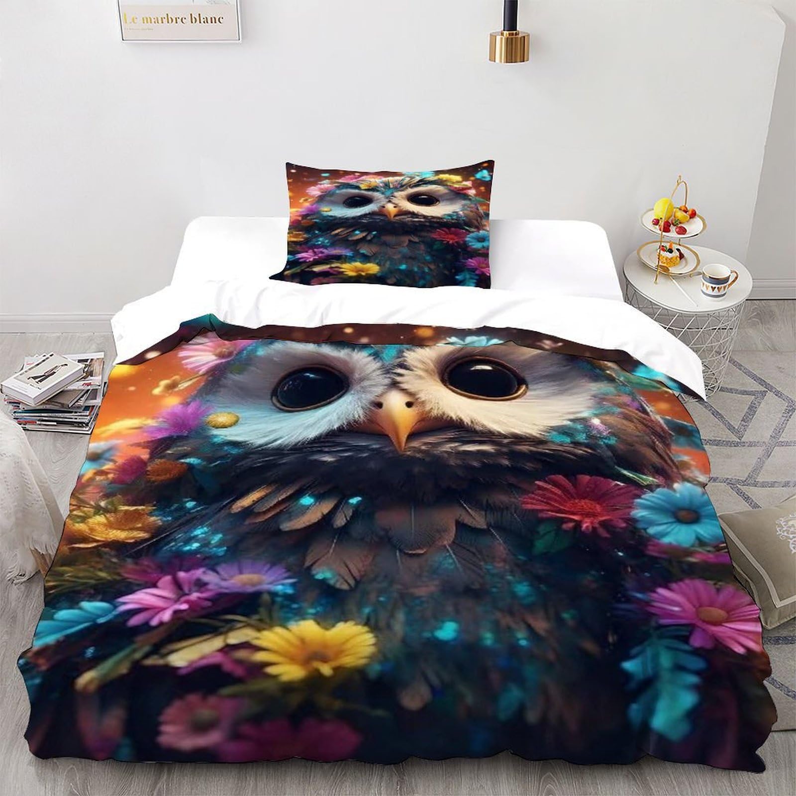 Housse de couette faune sauvage pour lit adulte avec taie d'oreiller