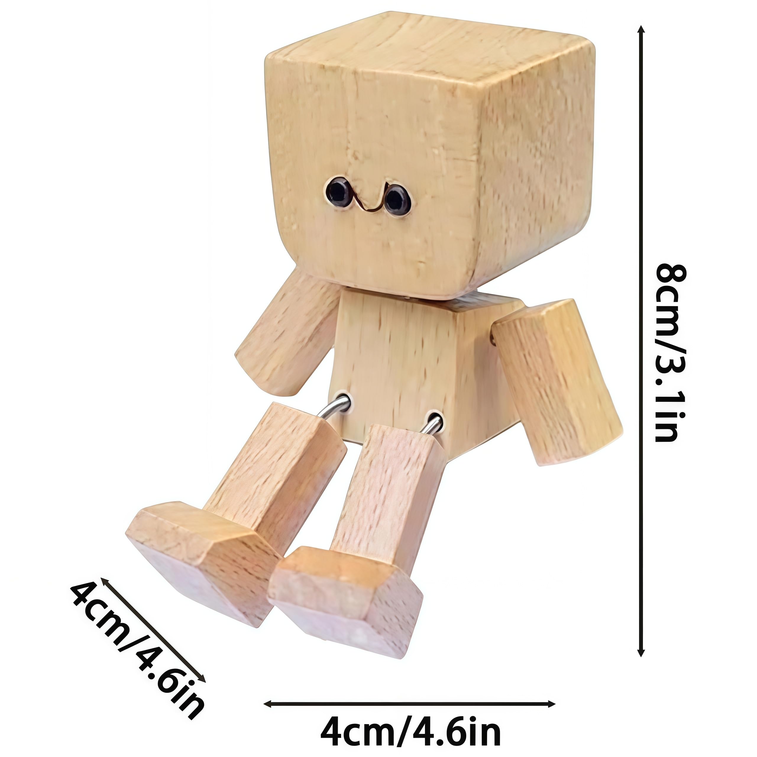 Mimoqk Statuetta da uomo in legno oscillante Action Figure per lavagna auto