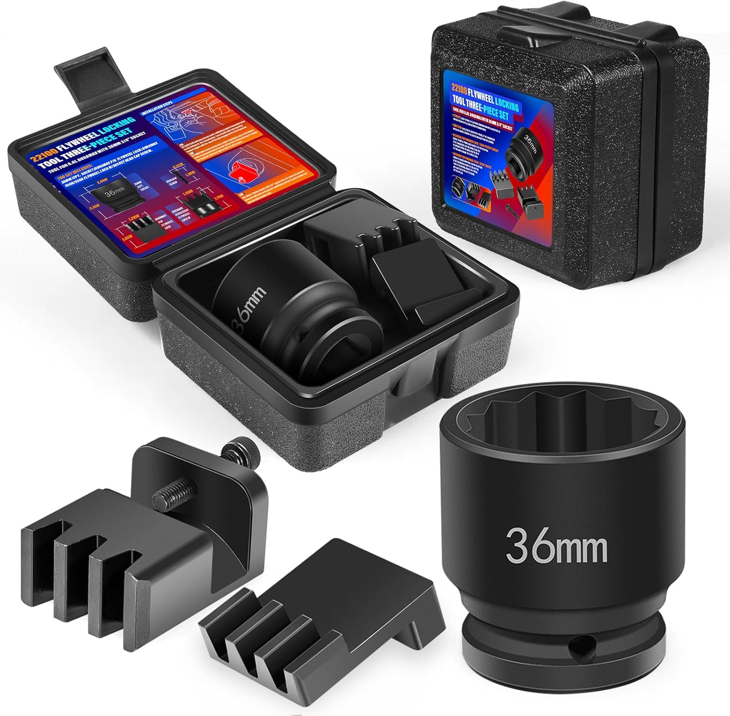 E-cowlboy Flywheel Lock Tool + 36mm Socket - For 6.6L Duramax - View #8