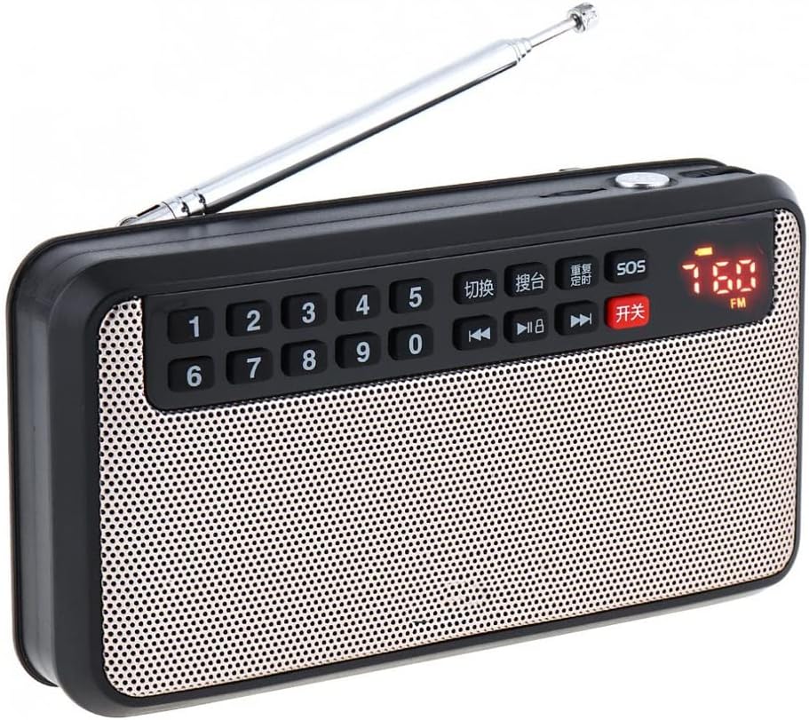 FM Radio Speaker Card Speaker with LED Display Subwoofer MP3 Music Player/Lamp for Home/Outdoor