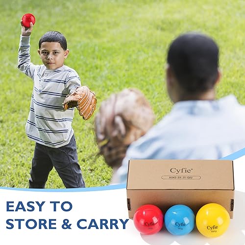 Vista 4 de Cyfie Béisbol/sóftbol pesado para golpear, pelotas pesadas para golpear, entrenamiento de bateo, práctica de lanzamiento y lanzamiento (paquete de 6)