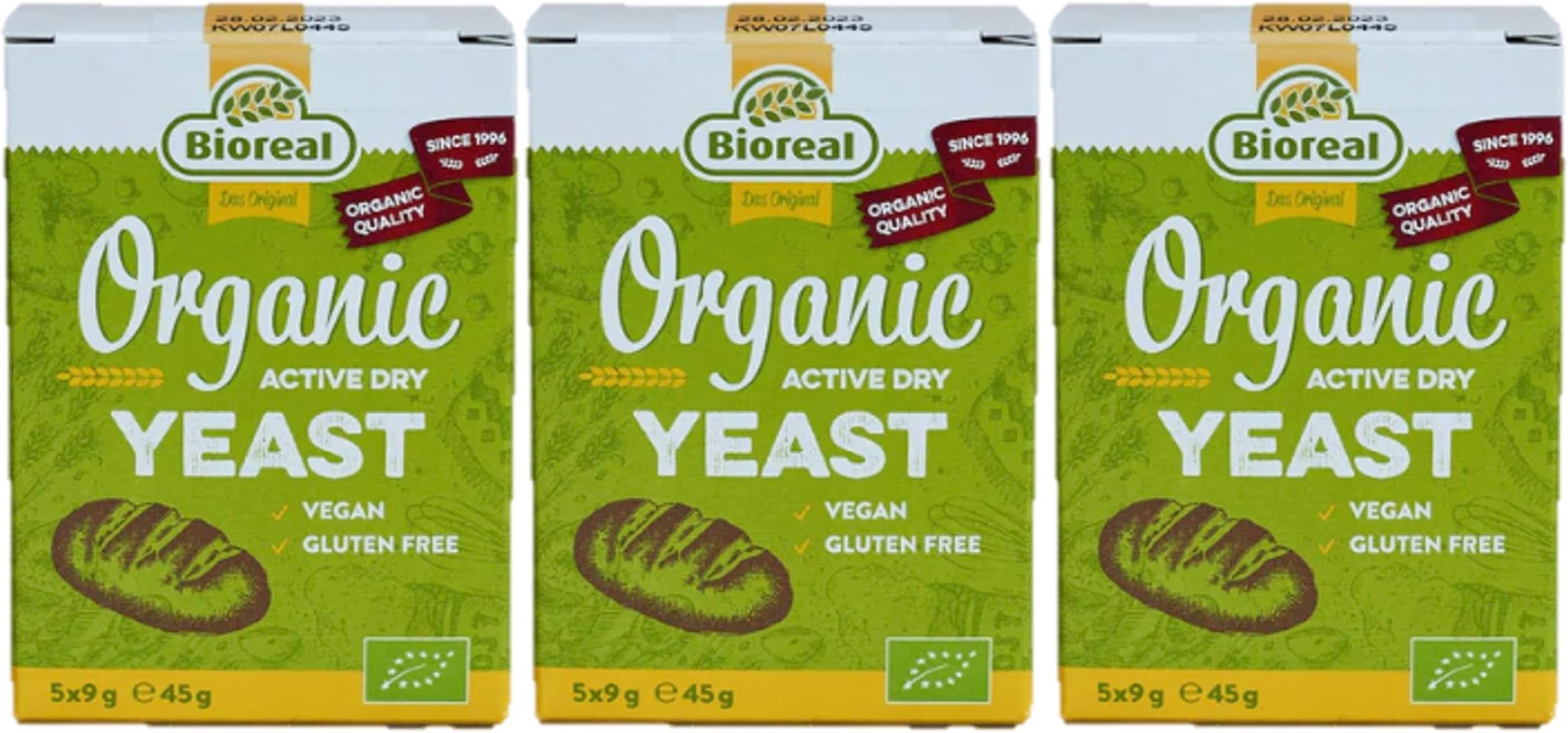 Bioreal Organic Dried Yeast-3 packs of 5x9g