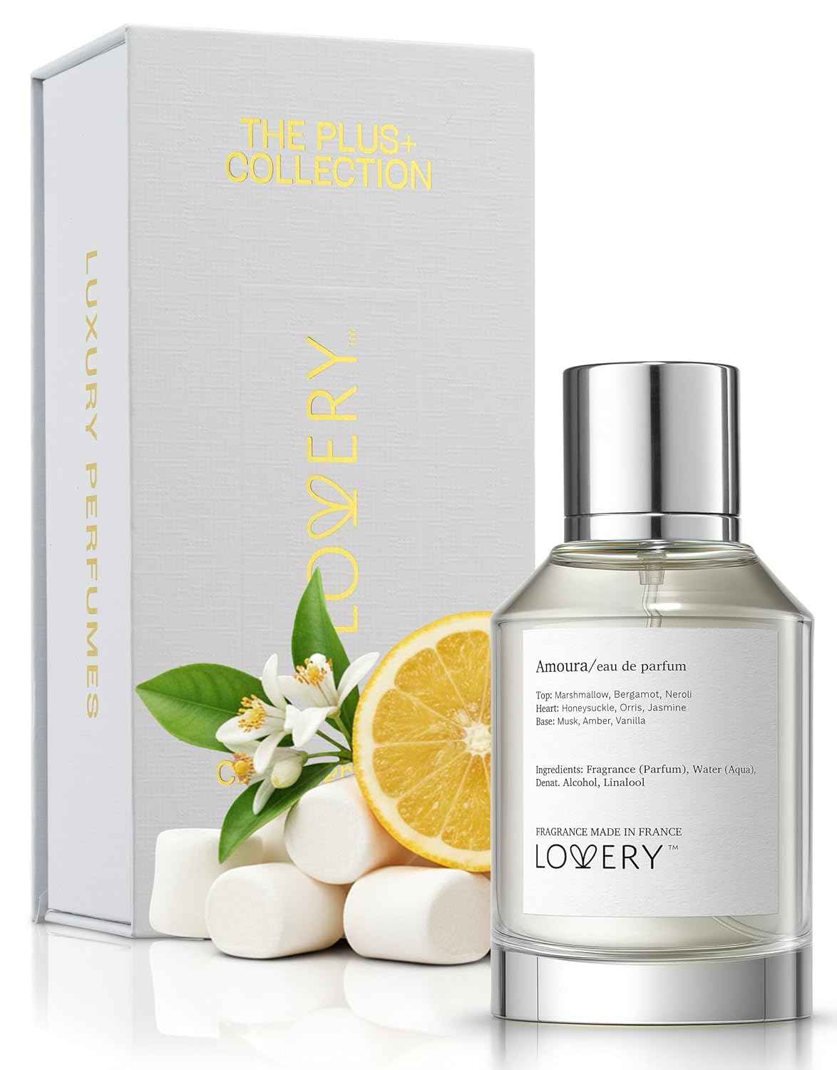 LOVERY Amoura Marshmallow & Floral Eau De Parfume- Pure Infused - Paraben-Free - Vegan - Clean Ingredients Fragrance - Spray 100 ml.