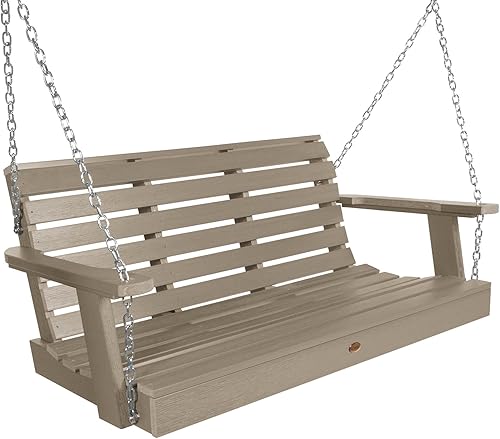 Miniatura 16 de Highwood Hamaca tipo banco de plaza Weatherly, para pórtico, de 4 pies, Coastal Teak