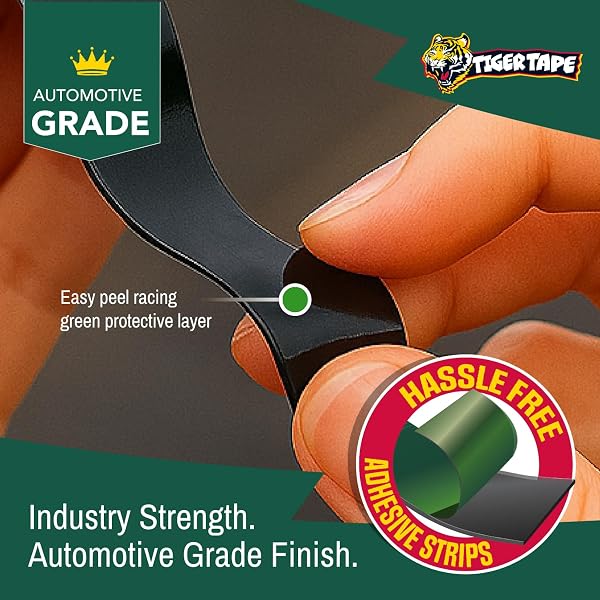 Tiger Tape® Number Plate Sticky Pads. Automotive Grade Heavy Duty, Extra Strong Double Sided Adhesive for Vehicle Number Plates, Licence Plates, Car Registration, Mounting Tape – 10 Strips - 3