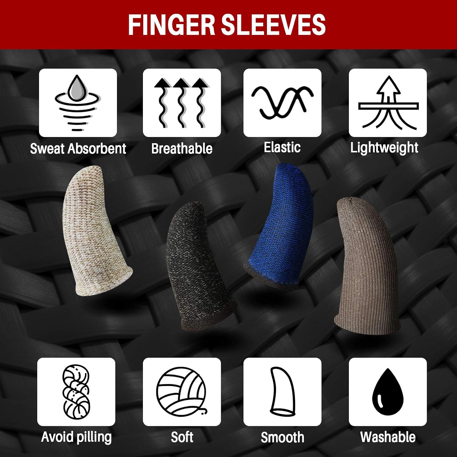 Weewooday 16 Pcs Mobile Game Controller, 12 Finger Sleeves 4 Joystick