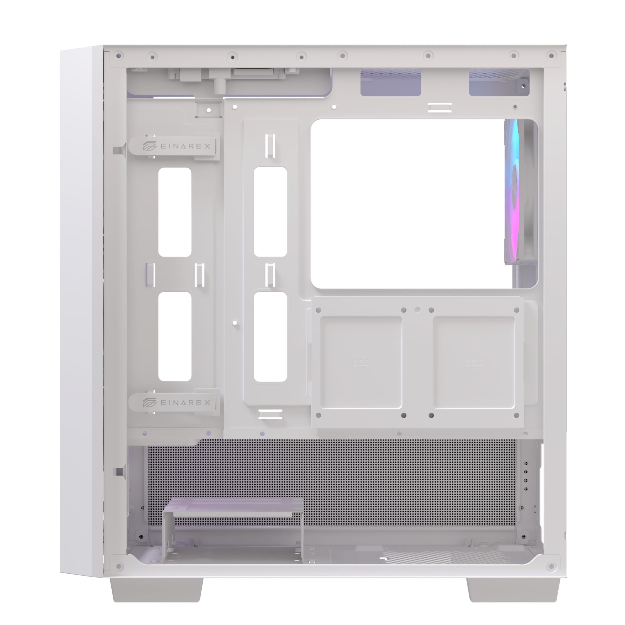 PULSE PM150 White RGB Case PC Gaming Micro-ATX Mini-Tower, 3 Ventole PWM RGB Incluse, Supporto fino a 5 Ventole, Raffreddamento a Liquido 240mm, Vetro Temperato, USB-C