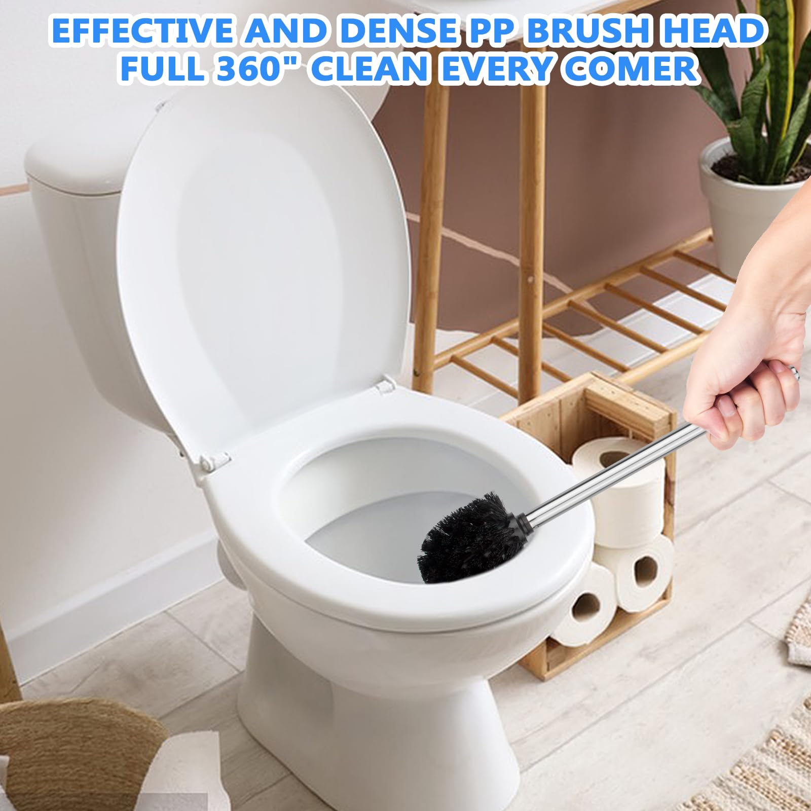 WENKO Brosse De Rechange Blanche En Silicone Avec Manche En Inox - Brosse WC De Rechange, Avec