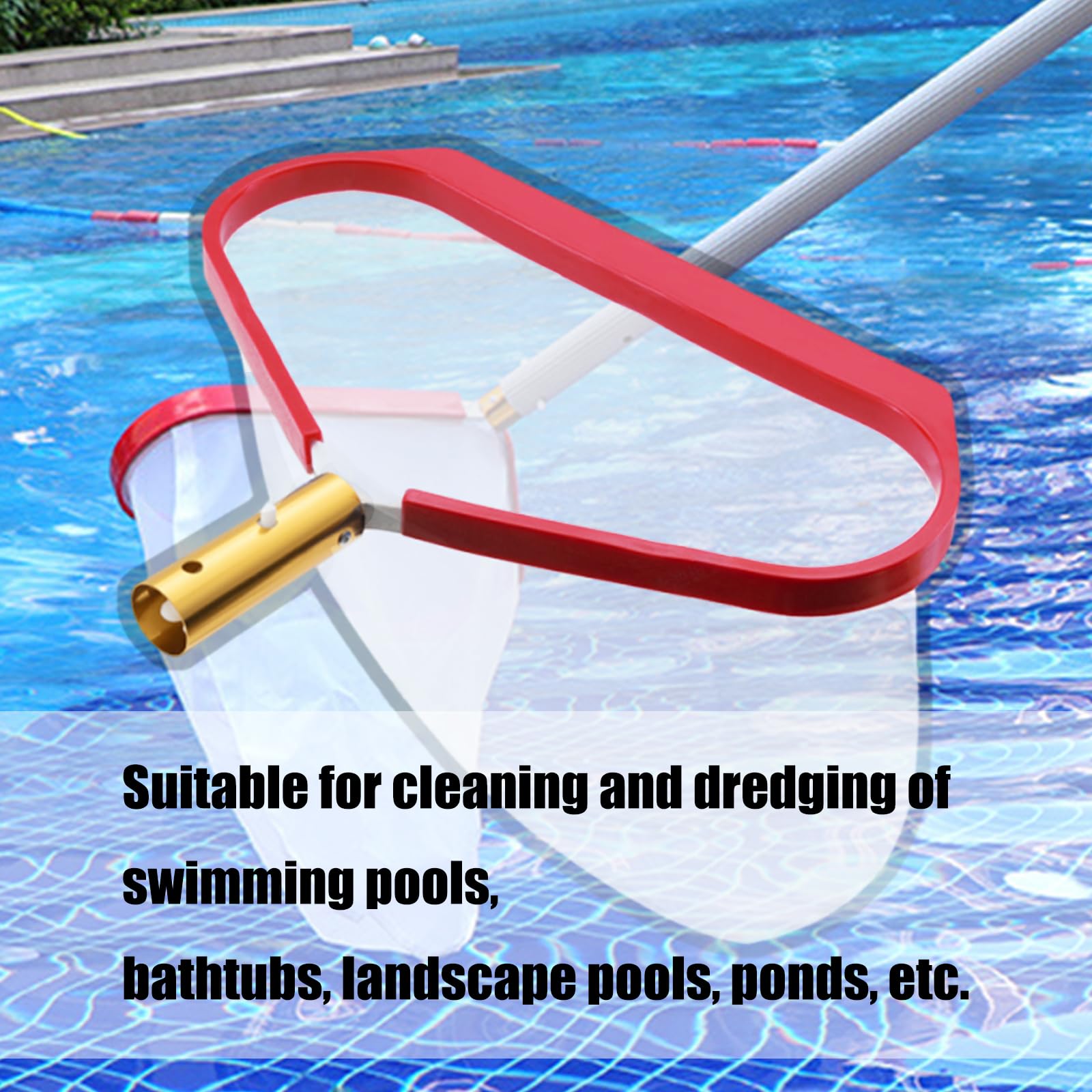 Retino da piscina di alta qualità, resistente, rastrello per foglie per piscine e laghetti, accessori essenziali per il nuoto per una facile rimozione dei detriti