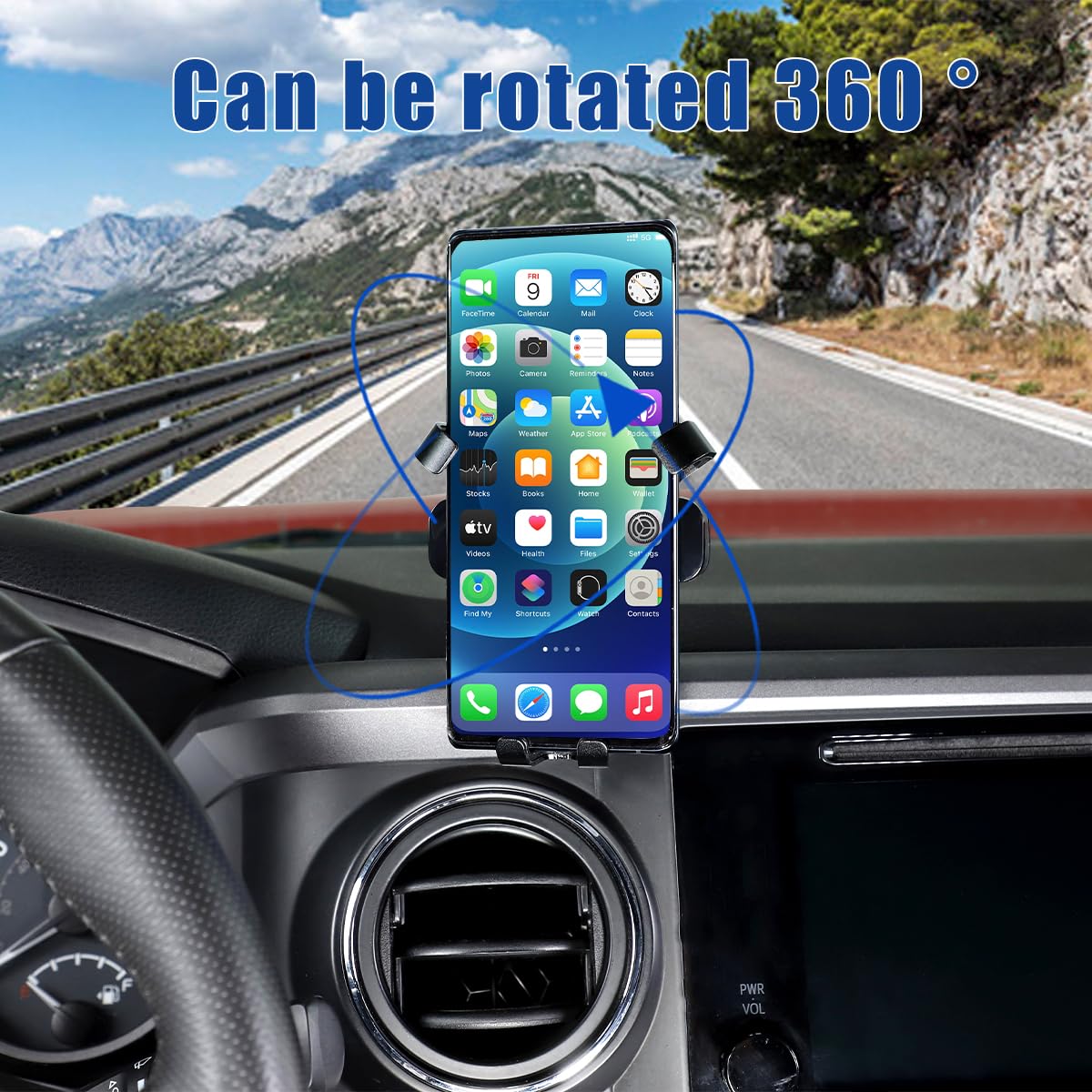 HAPPYHORSE Car Phone Mount Compatible with Toyo@ Tacoma 2016-2023 Central Control Navigation Screen Phone Holder Phone Mount Mount with Self-Adhesive Base Accessories (Style B (Kind B))