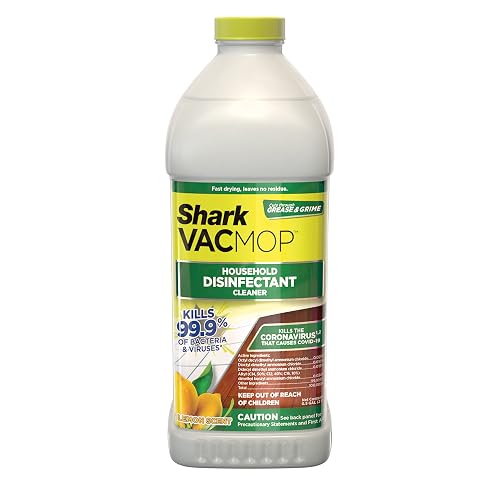Shark VACMOP Household Disinfectant Cleaner Refill, 2L, VCD60 | Compatible with VM252 & VM180, Cleans & Disinfects Sealed Floors - Stone, Laminate & Tile, Lemon Scent