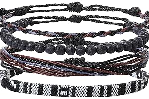 Yinkin Boho Braided Surfer Bracelets and Anklets