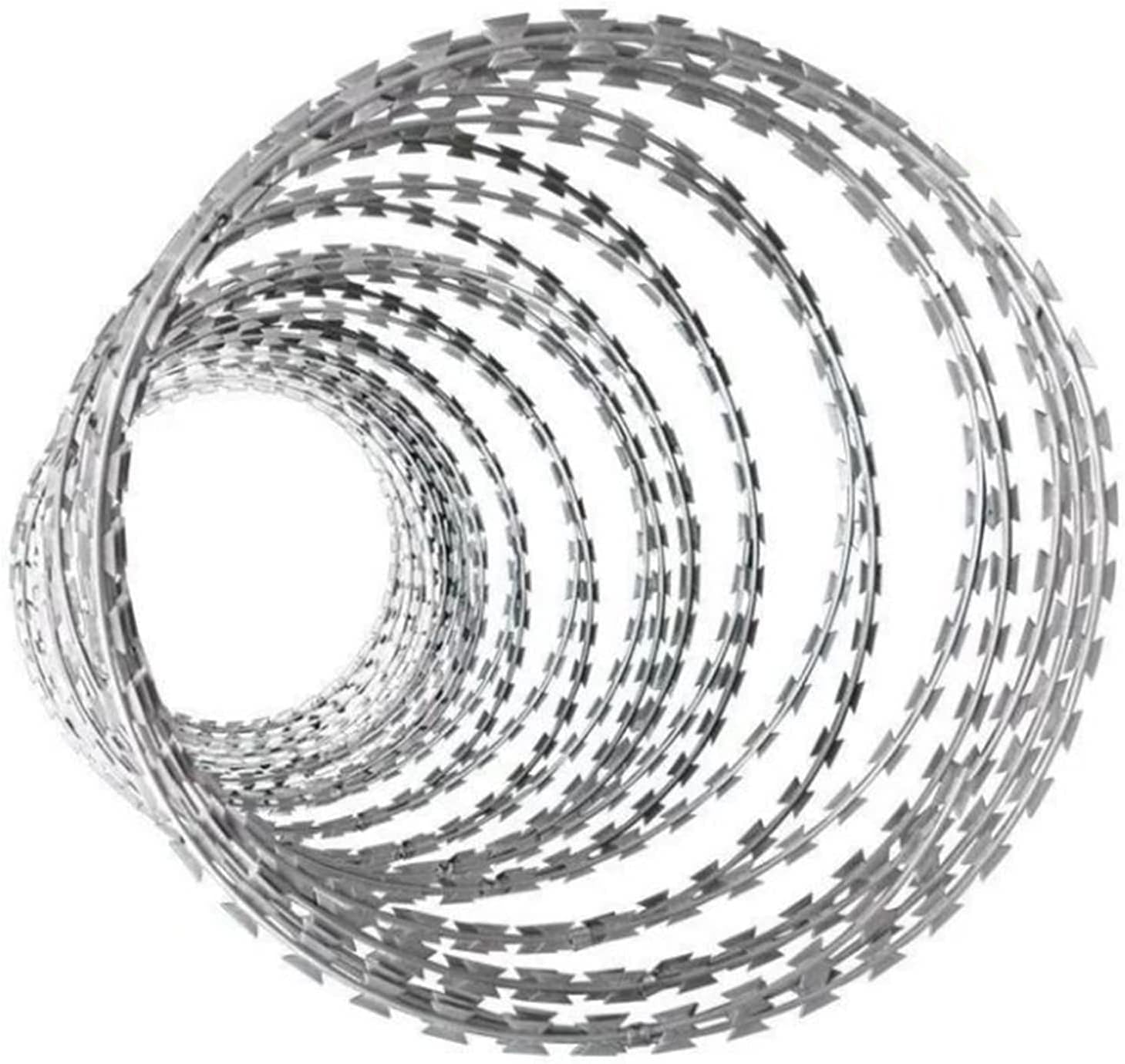 Amazon.com: QULACO Razor Wires, 33ft Razor Barbed Wire, Galvanized ...