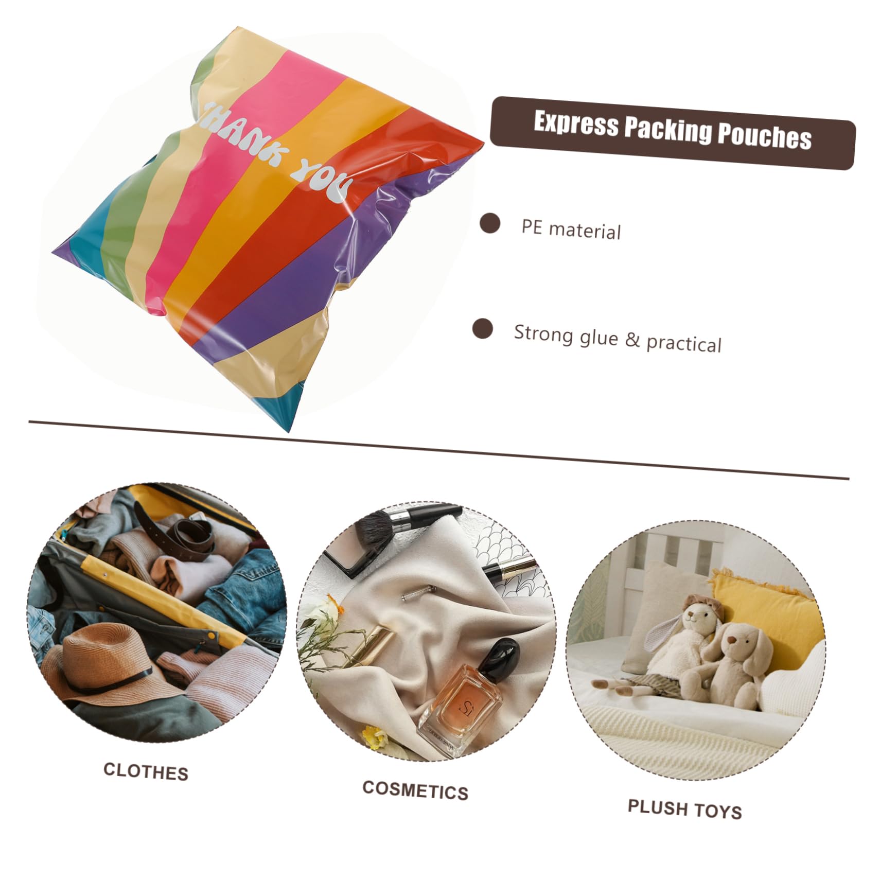 Paquet D'expédition Renforcés 100 Pièces en Pe, Colis | Adhérence Fiable, Ténacité, Sachets pour Vêtements, Format Pratique pour Emballage et Envoi
