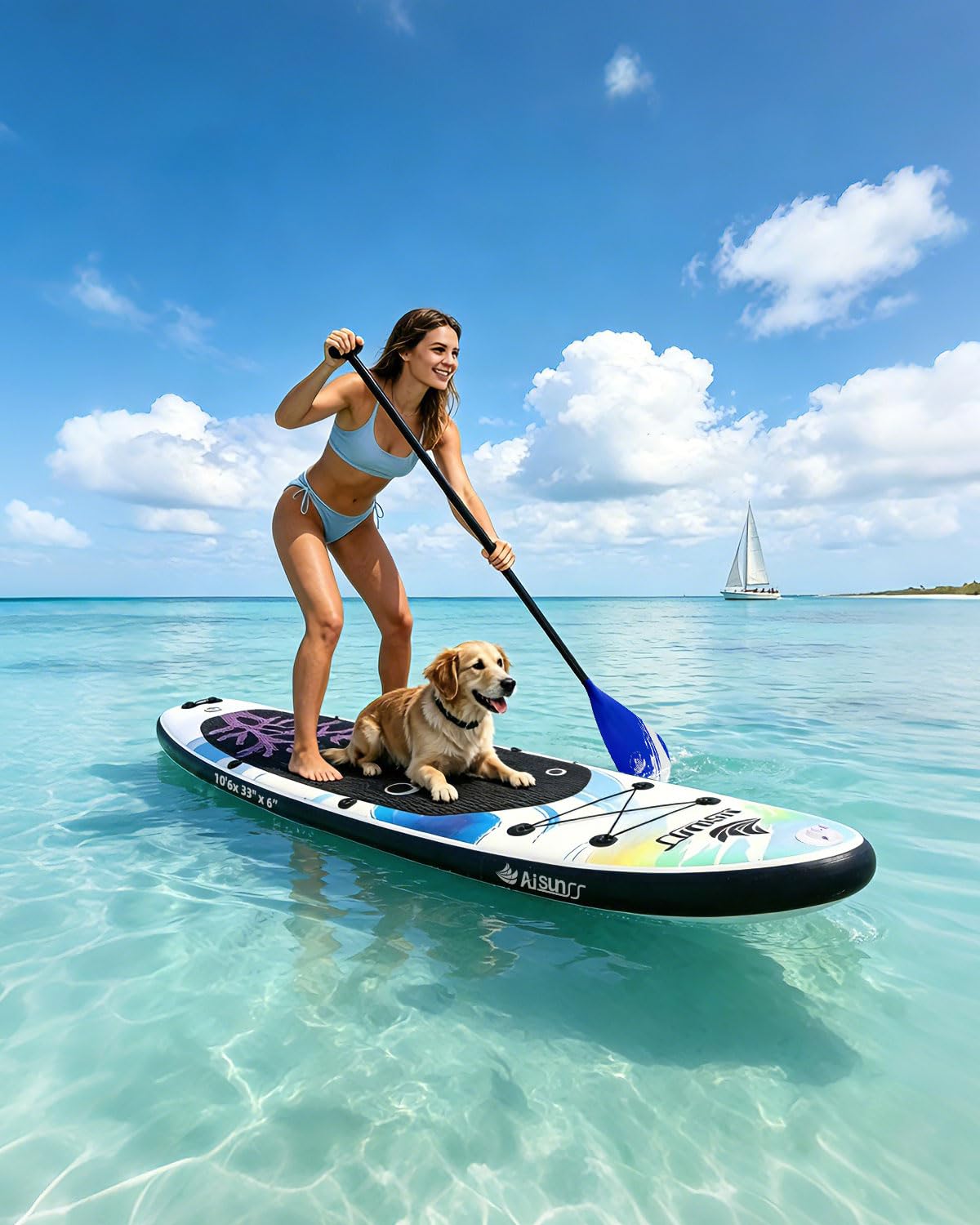 Amazon.com : AISUNSS Inflatable Stand Up Paddle Board, 10'6