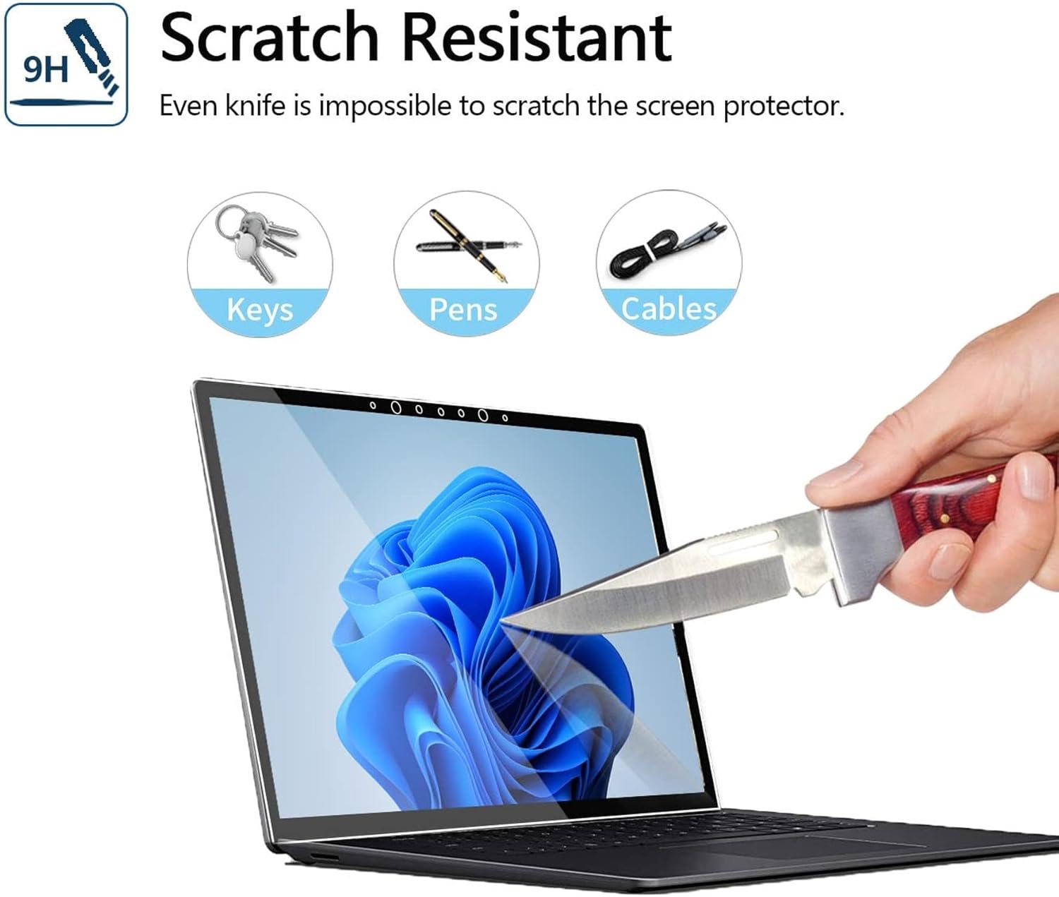 Adeway Screen Protector for Surface Laptop 5/6/4 Screen Protector 13.5 inch, Tempered Glass 9H, High Sensivity, Easy Installation, also Suitable for Surface Laptop 2/1 [2 Pack]