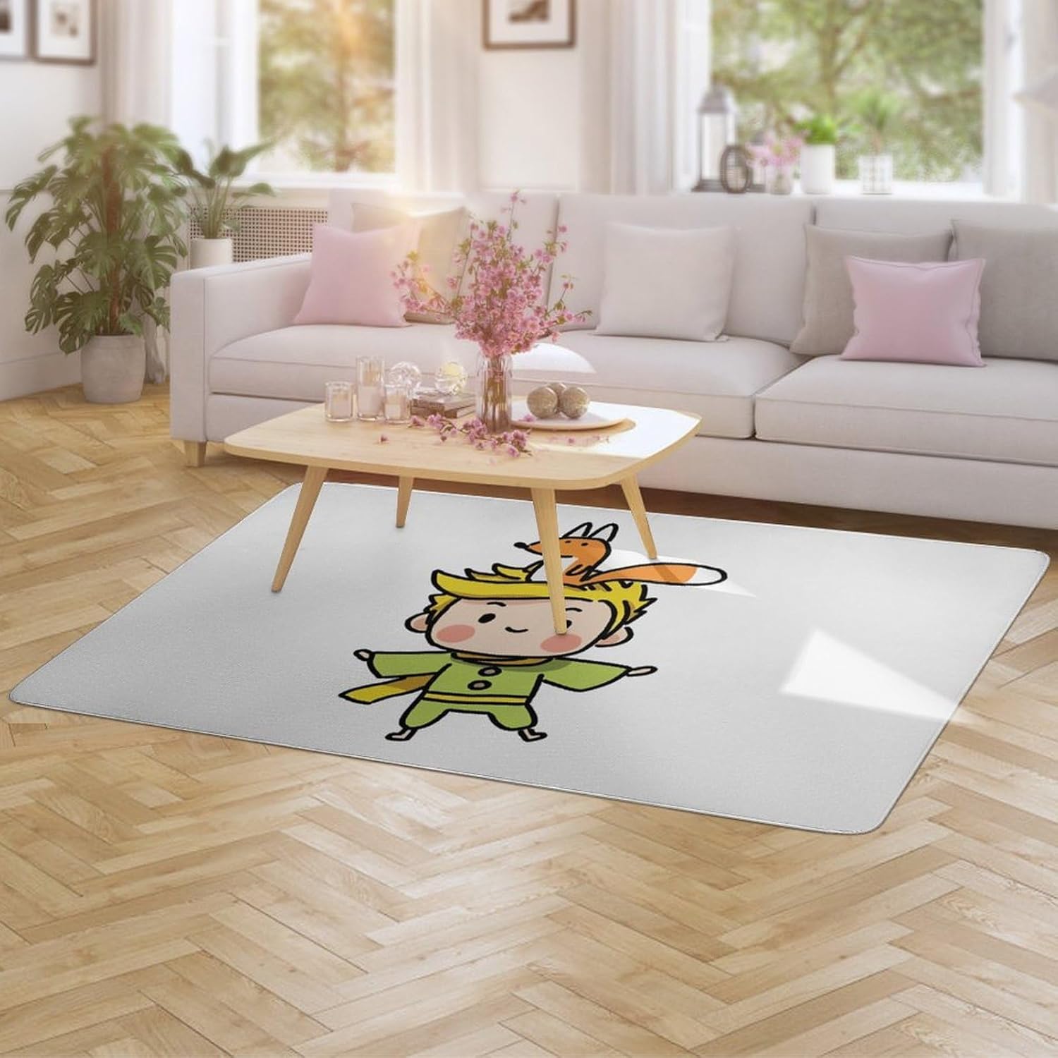 カーペット 星の王子さま グッズ ラグマット ラグ 絨毯 大判 じゅうたん 洗える ふわふわ フロアマット リビングマット おしゃれ