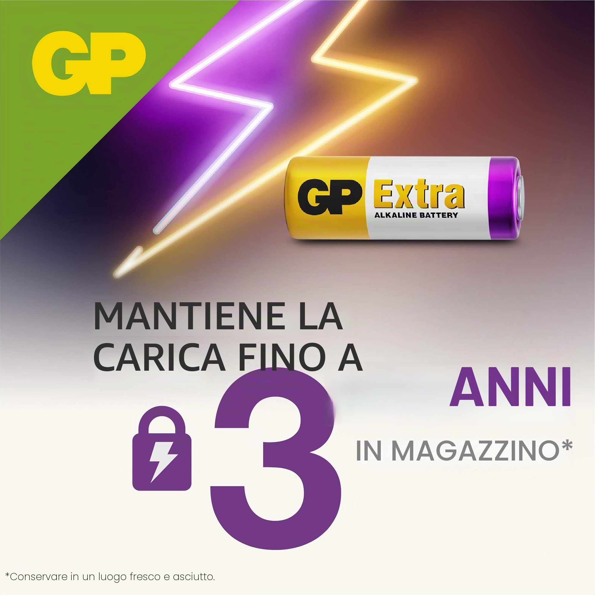 23A 12V - Set da 10 Batterie | GP Extra | Pile Alcaline Specialistiche MN21 / A23 / 23AE / 23 A da 12 Volt - Lunga Durata