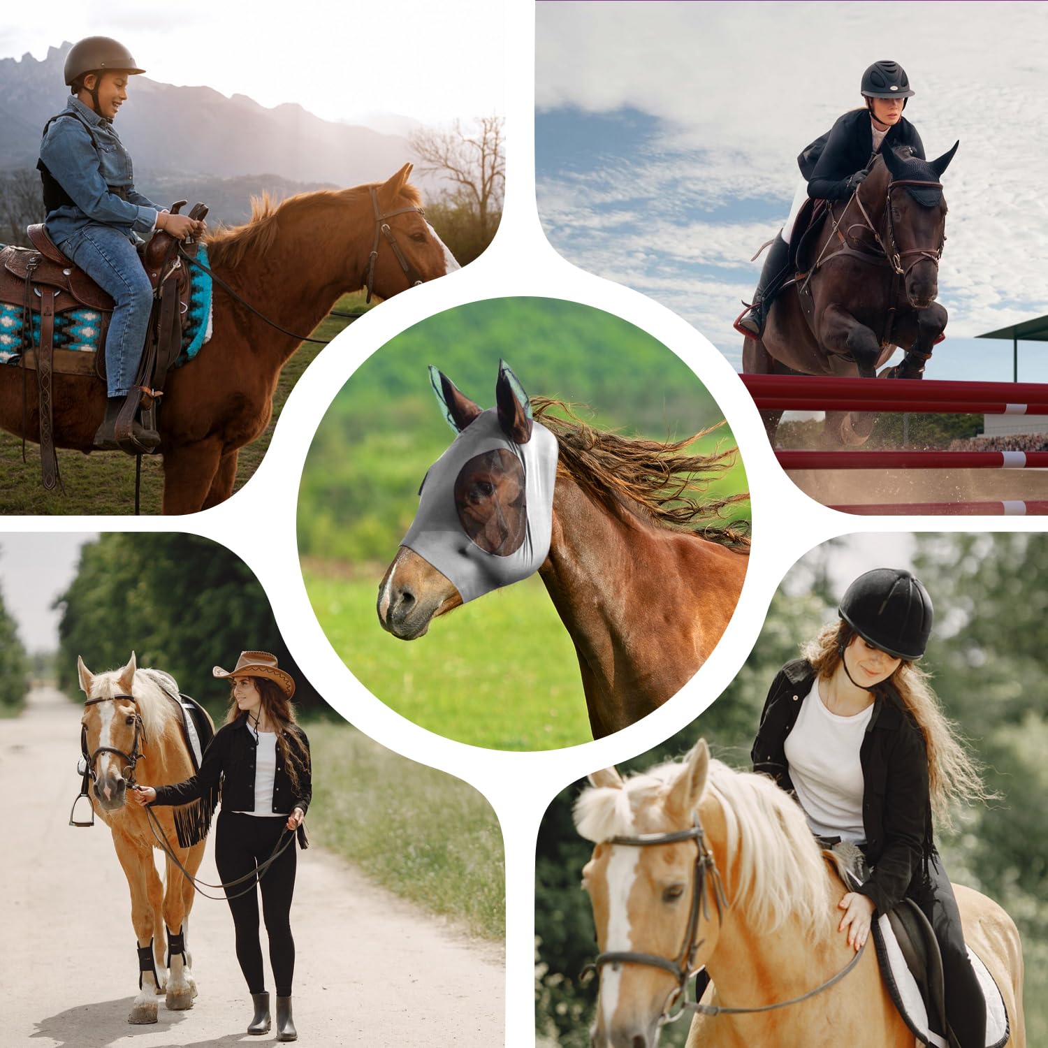 Voarge Horsefly Mask, oddychająca elastyczna siatka ochronna, odstraszająca komary, owady, wielokrotnego użytku, szara