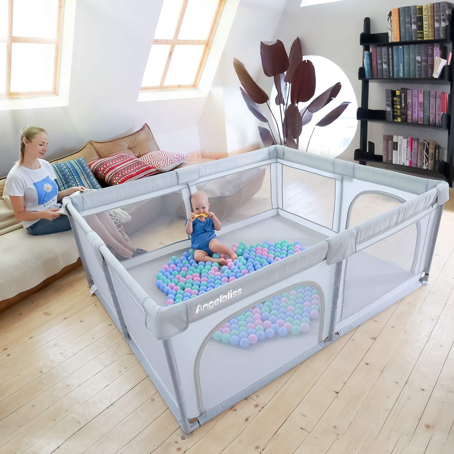 ANGELBLISS Baby playpen, Playpens for Babies, Kids Safety Play Center