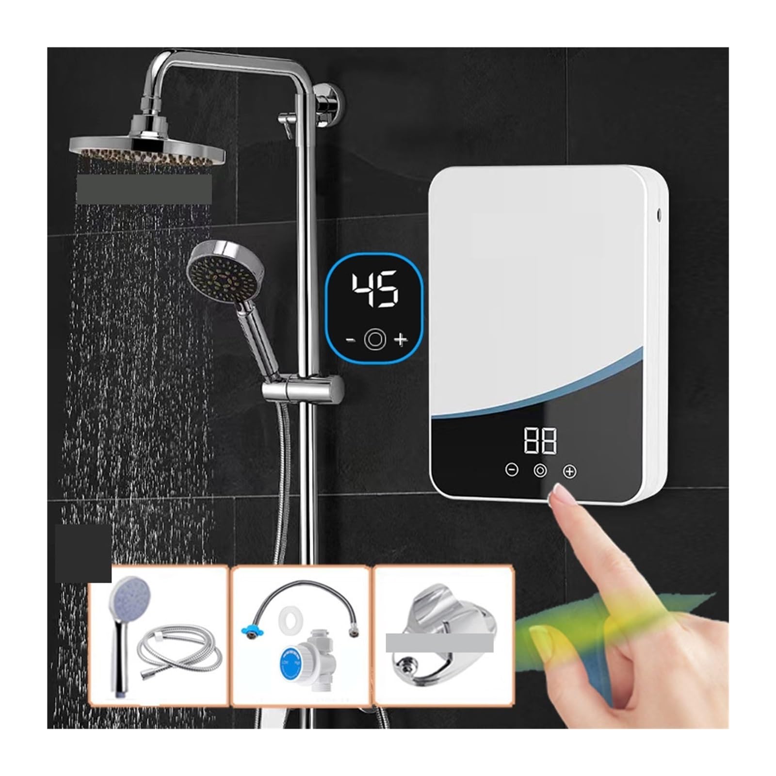 Scaldabagno Elettrico Istantaneo Senza Serbatoio Con Temperatura Regolabile Da 5500 W Cucina Bagno Doccia Acqua Calda Riscaldamento Rapido riscaldare rapidamente