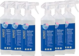Sonett Organic Bathroom & Shower Cleaner Spray Removes lime scale deposits in hard-to-reach places and cleans fittings, stainless steel, floor tiles and shower walls (17 fl. oz. Pack of 6)