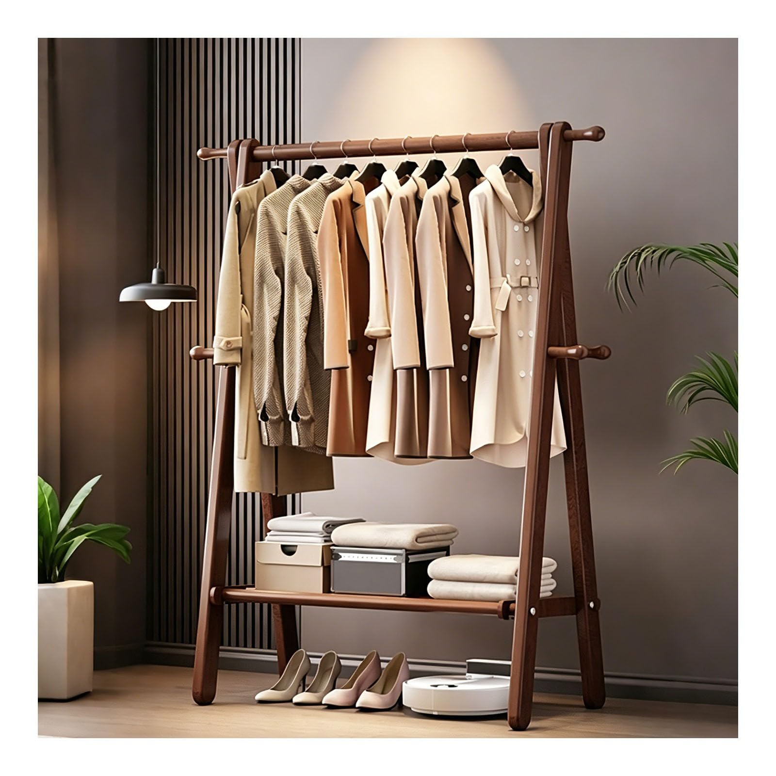 SXDHOCDZ Solid Wood Hangers, Easy to Assemble, Suitable for Living Room Entrances(walnut,80cm)