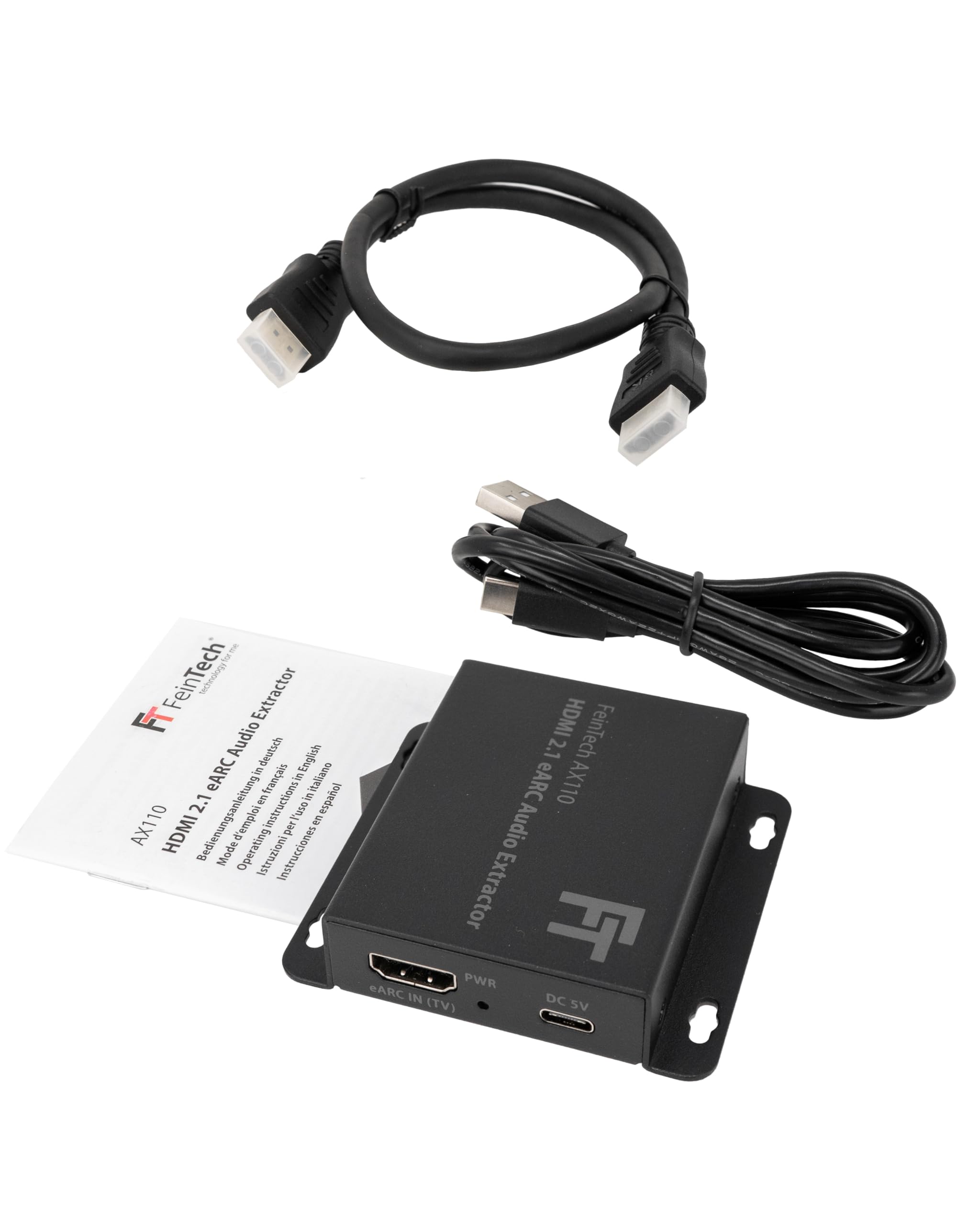 FeinTech AX110 HDMI 2.1 eARC Audio Extractor convertitore per TV con HDMI eARC