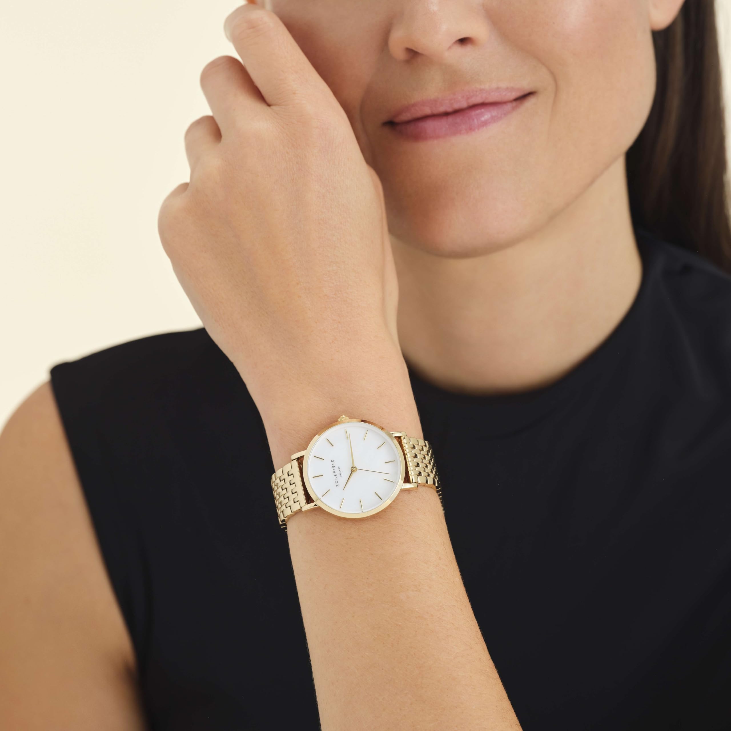 Rosefield Upper East Side Damen-Armbanduhr Weißes Perlmutt 33 mm