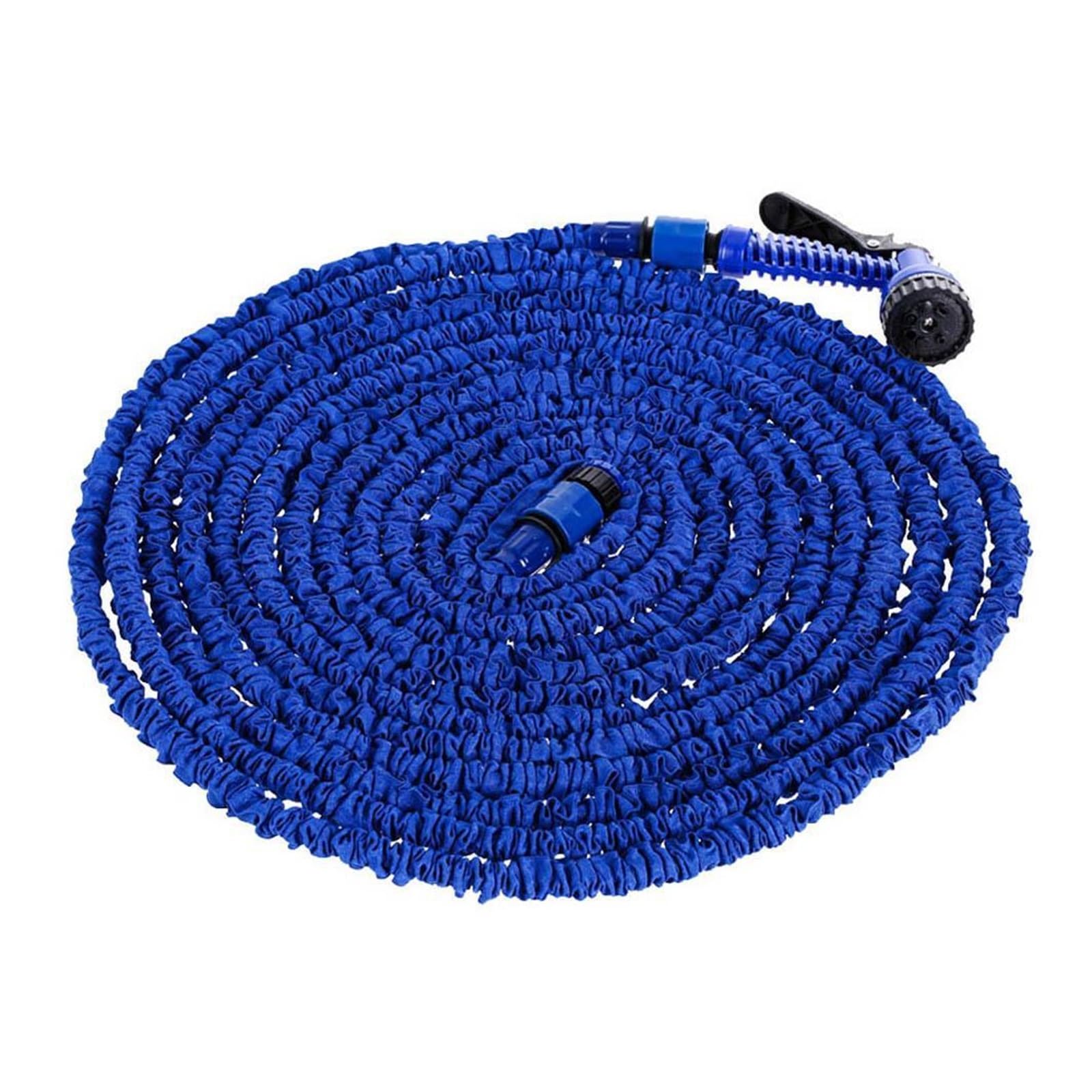 Pistola pulverizadora con manguera Boquilla, Manguera de jardín tela expandible con rociador, multicolor, 25-200 pies(Blue,200ft)
