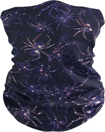Halloween Nightmare Light Up Spider Four season Dust and Dirt proof neck gaiter for men Multiple Ways to Wear Facemask for Daily outfit Cycling halloween decor mascara para el