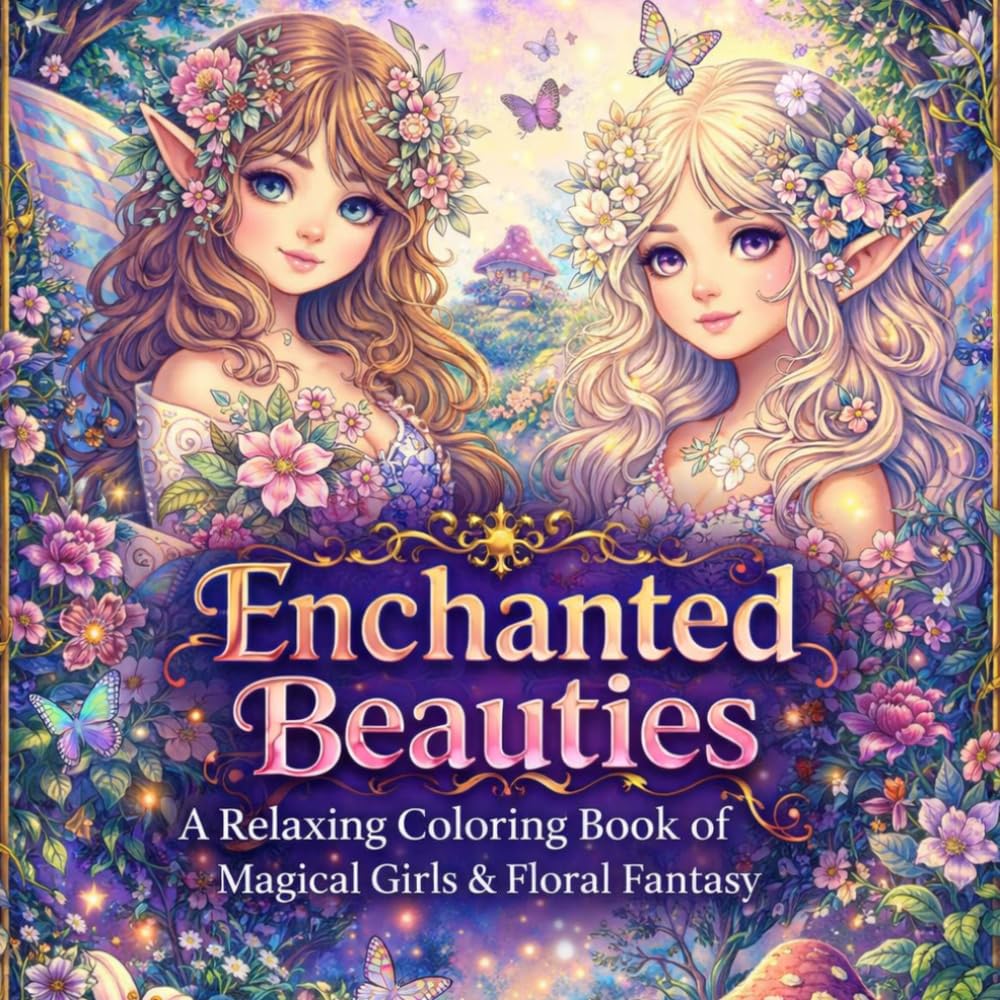Enchanted beauties: A Magical Coloring Book of Fairies, Floral Girls & Dreamy Fantasy Worlds for Relaxation