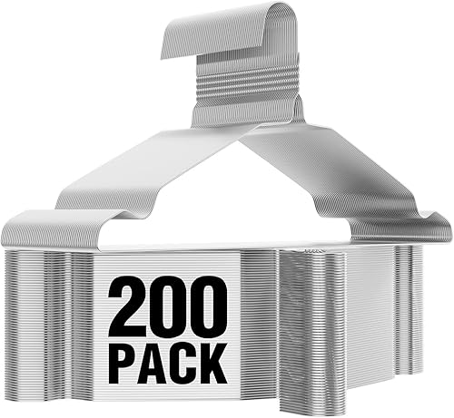 Miniatura 17 de SPECILITE Perchas de Alambre de Metal a Granel Paquete de 50 con Ranura, 16.7 Pulgadas, Calibre 12 Ultra Delgadas, Antideslizantes, para Trajes