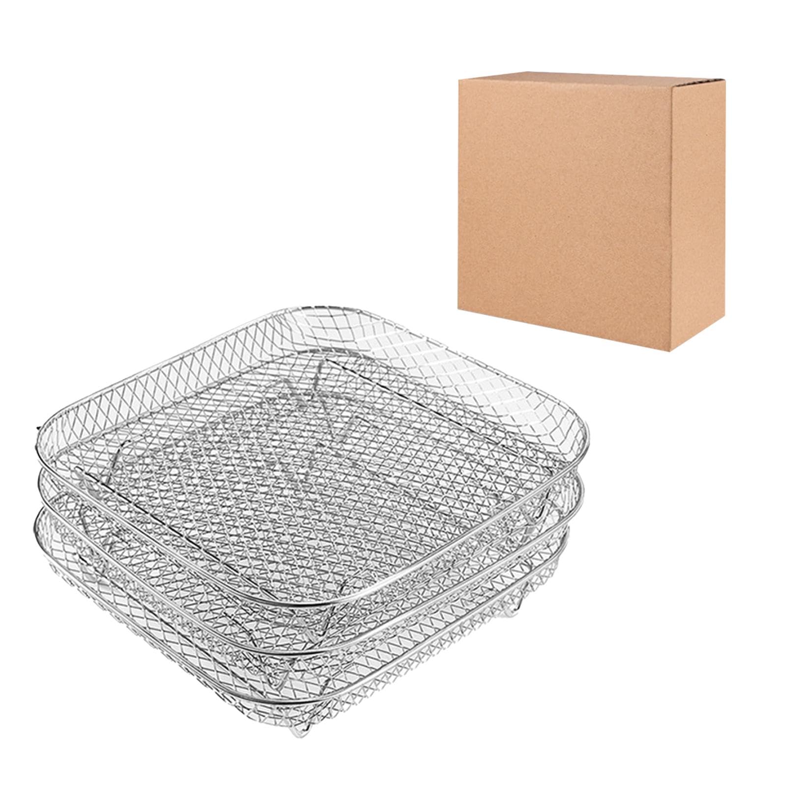 3pcs Air Fryer Rack Stand Fruits Home Kitchen Supply Chips G | Air Fryer Rack Stand Fruits Home Kitchen Supply Chips Grill square 21cm-image-18