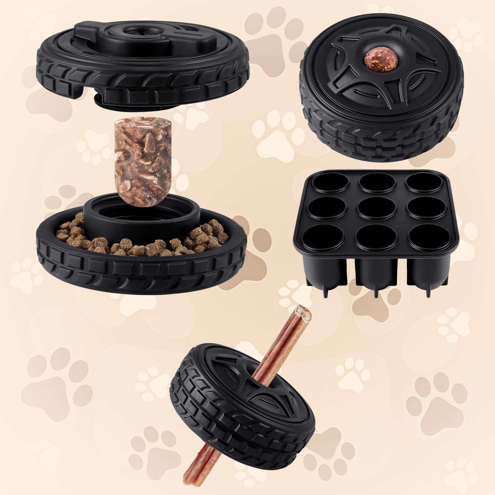 PETFROH 3-in-1 Dog Treat Toy for Aggressive Chewers - Natural Rubber Enrichment, Chew, Bully Stick Holder, Lick Toy With Silicone Mold - Image 4