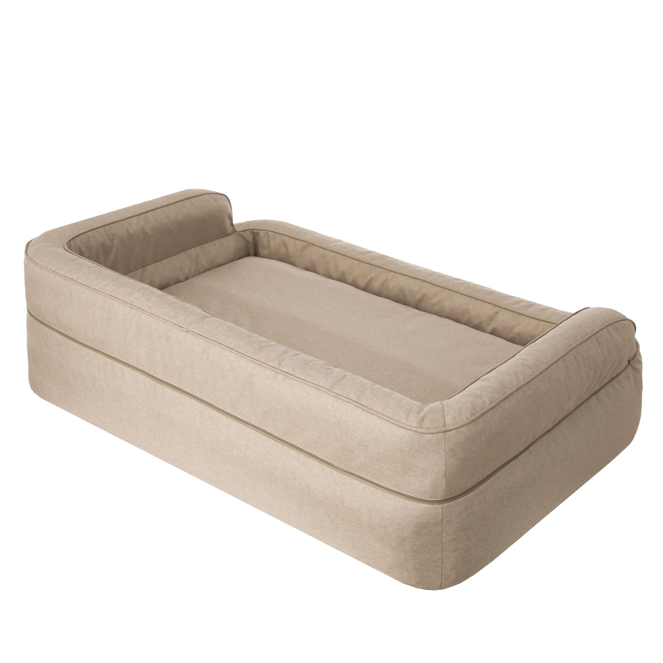 PillowPrim Cuccia per Cani e Gatti, Mobili per Animali Con Rivestimento Rimovibile, Cuscino, Lettino, Divano per Cani, Beige, XXL: 117 x 79 cm