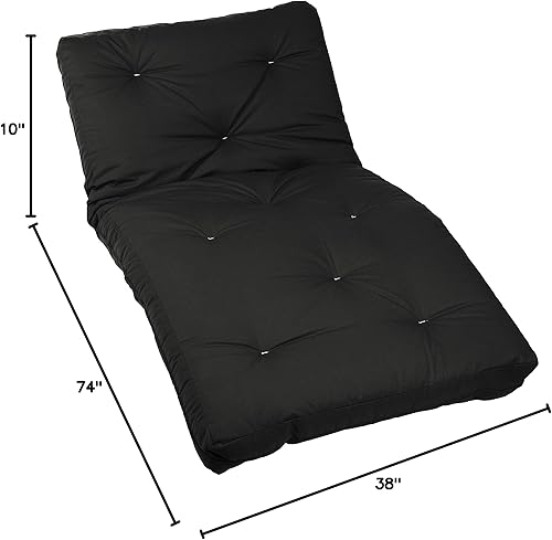 Miniatura 294 de Poly Solid - Colchón de futón completo, 8 pulgadas, color azul polvoriento Negro -,Azul,rosado (Blush Pink),Borgoña,Burnt orange,2-Burnt