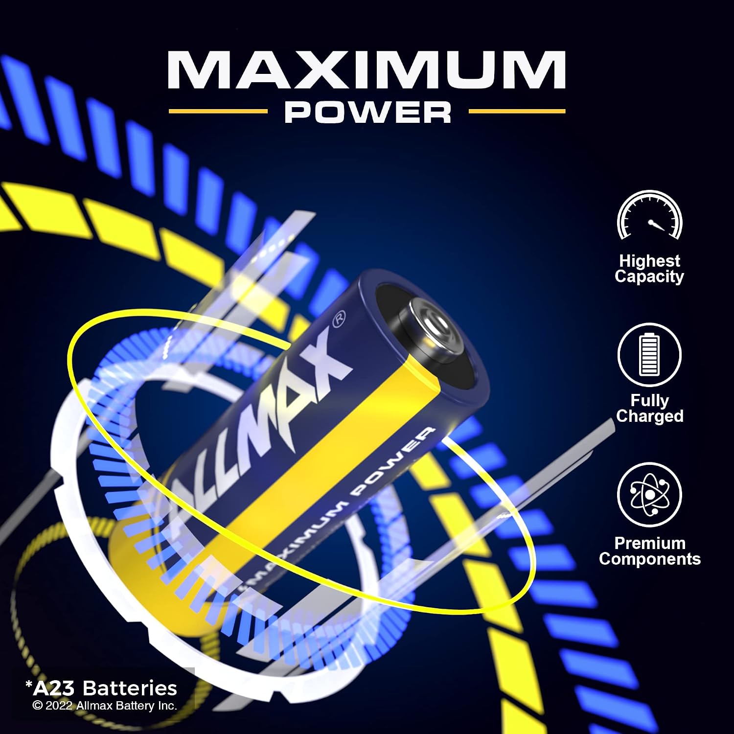 Allmax A23 12V Maximum Power Alkaline 23A Batteries (5 Count) – Ultra Long-Lasting, Leakproof Design