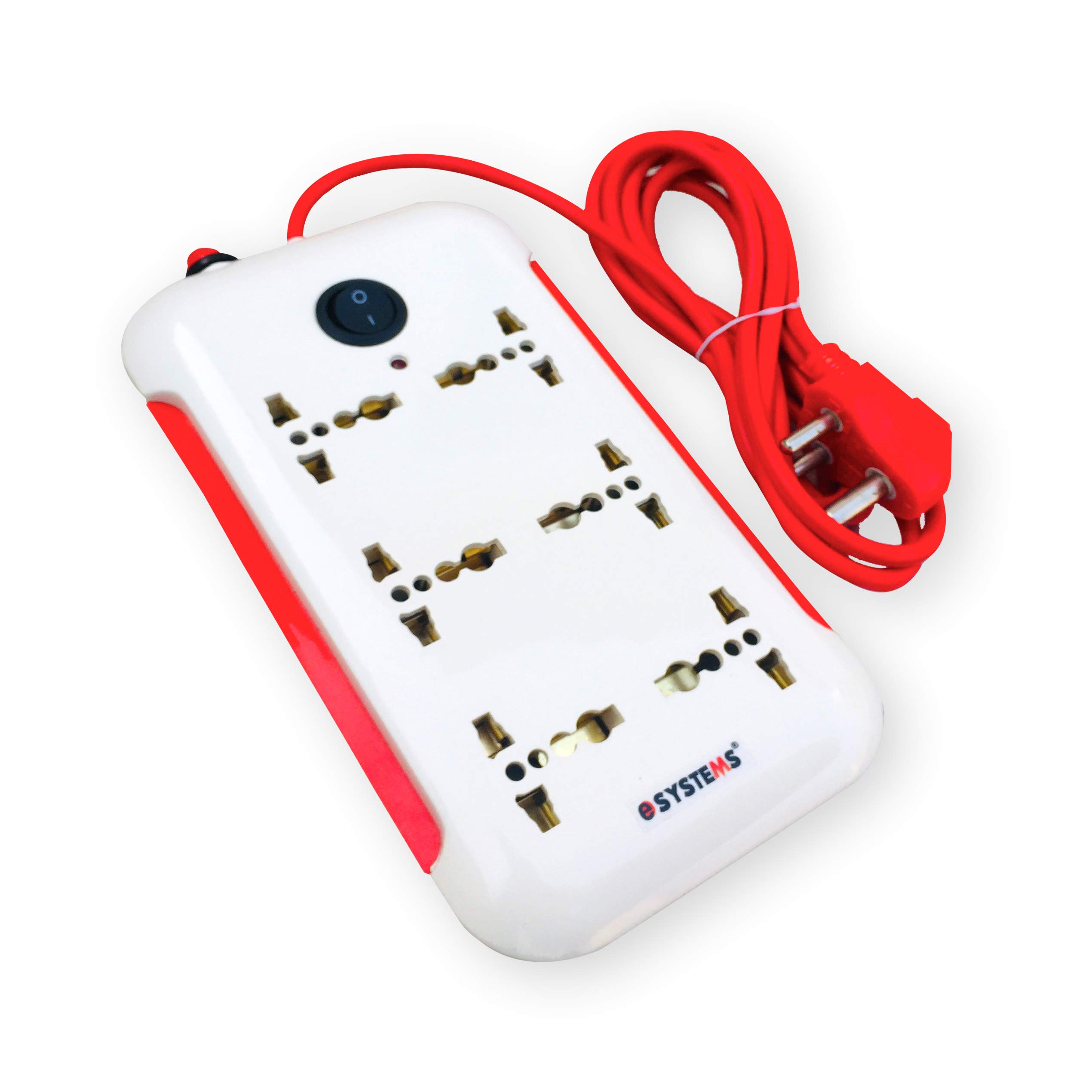 250 volts 6 Multi Plug Points Extension Board, Universal Sockets Strip, LED Indicator, 2.8 Meters, Extension Cord (Off White)