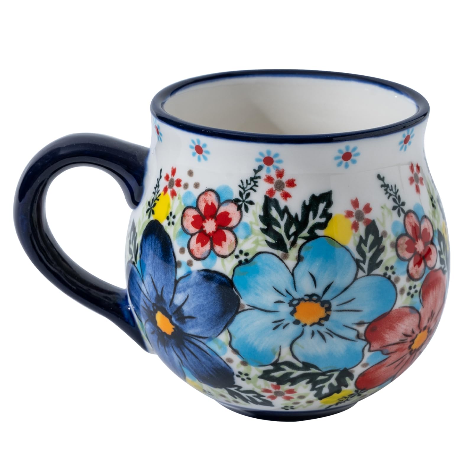 ALMA 12oz Handpainted Microwave Safe Coffee Mug, Unique Ceramic Tea Mug For Girl Friend,Mother, Woman(Assorted Flowers,Medium)