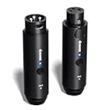 Wireless XLR Microphone Transmitter Receiver, 2.4GHz Plug-on Wireless Mic Adapter with 24-bit/192kHz High-Resolution for Dynamic Microphones, Audio Mixer, PA System, Camera (CV-2)