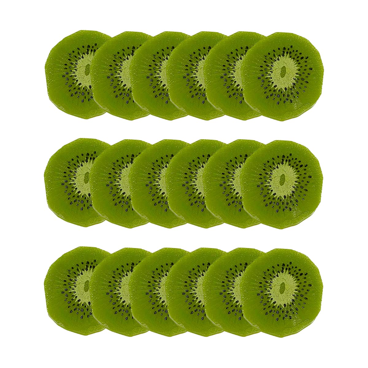 WJboand Simulation 18Pcs Fake Kiwi Artificial Fruit Slices Wedding Lifelike Room Decor Red Wedding Ornament Party Festival Decoration Photography Props Display Kitchen Cabinet Tabletop Basket