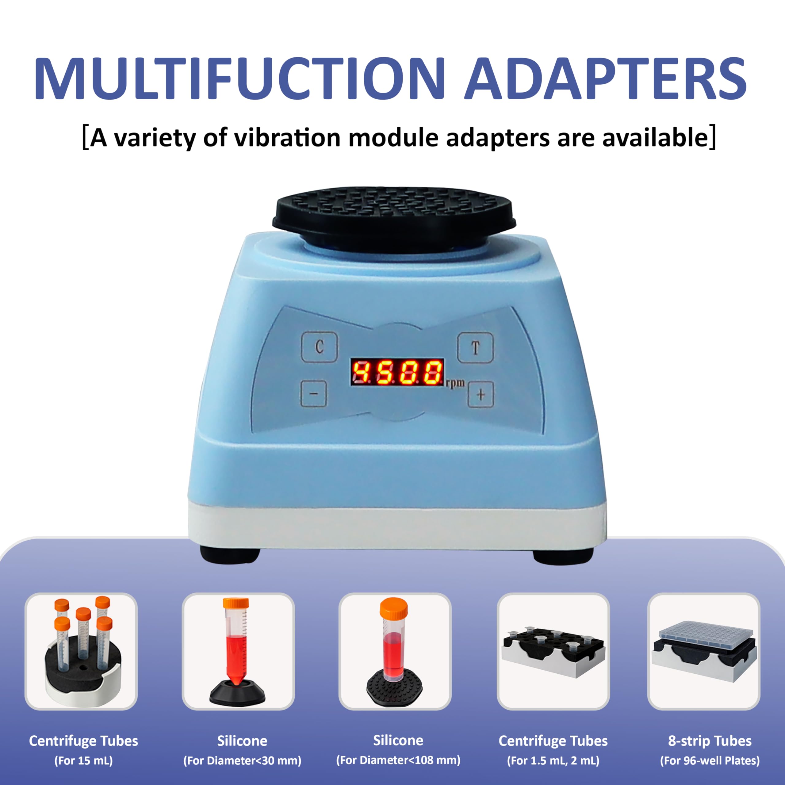 VS-VM100 Vortex Mixer, 0~4500rpm, display digitale, vortice da laboratorio per provette e provette centrifughe