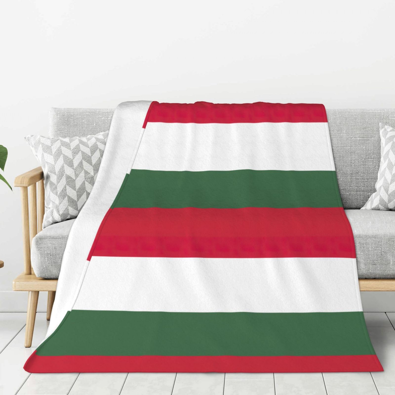 Plaid imprimé drapeau hongrois, le cadeau idéal pour supporter et décorer