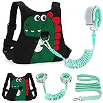 Toddler Leash-Baby Walking Safty Harness and Child Anti Lost Wrist Link for Girls/Boys Travel (Black)